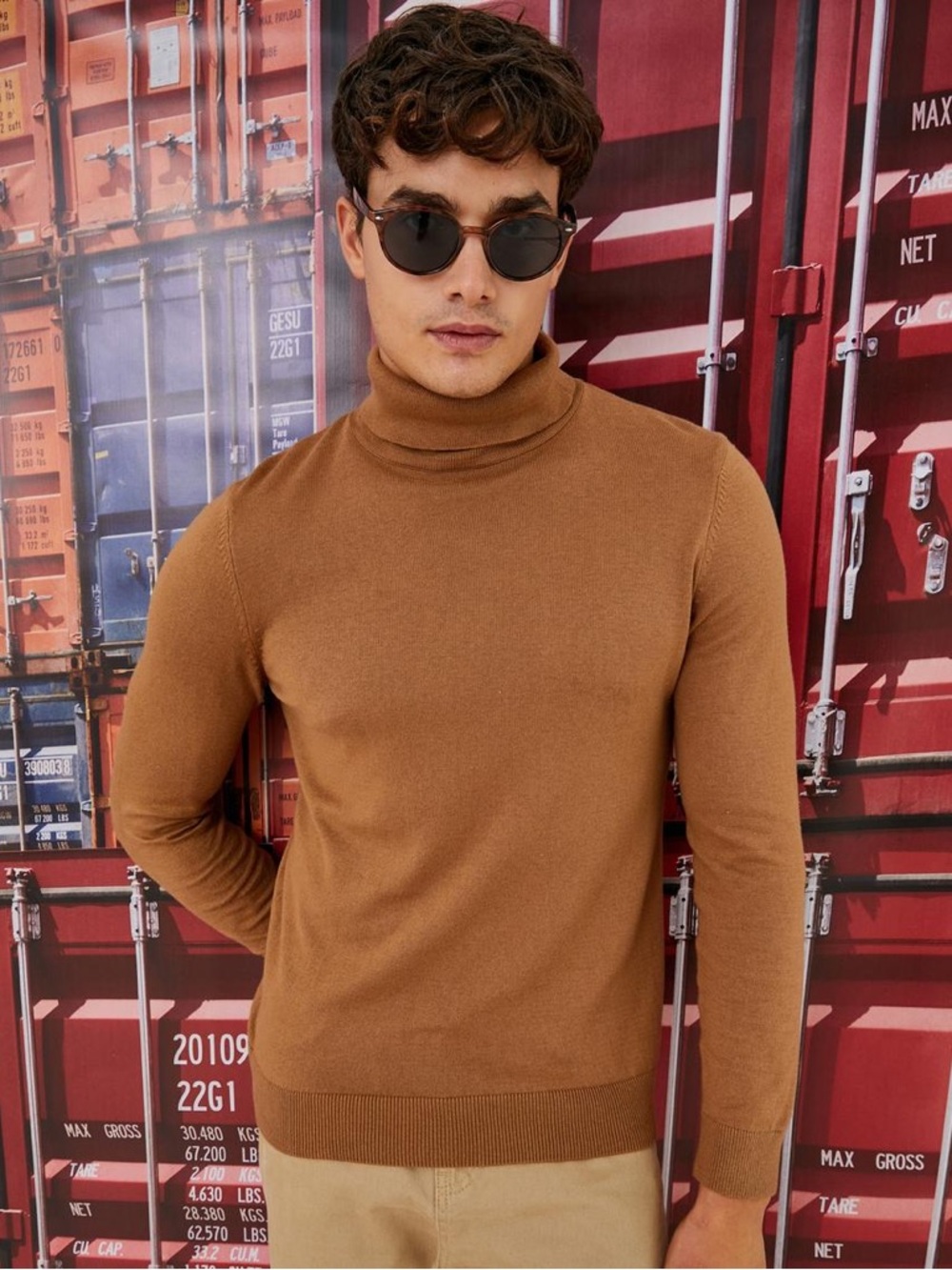 Koton Men’s Slim Fit Cotton Blend Turtleneck Knit Sweater Long Sleeve Size Large